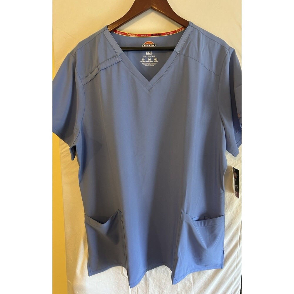 Dickies EDS Essentials Medical Nurse Scrub Top Ceil Blue 2XL